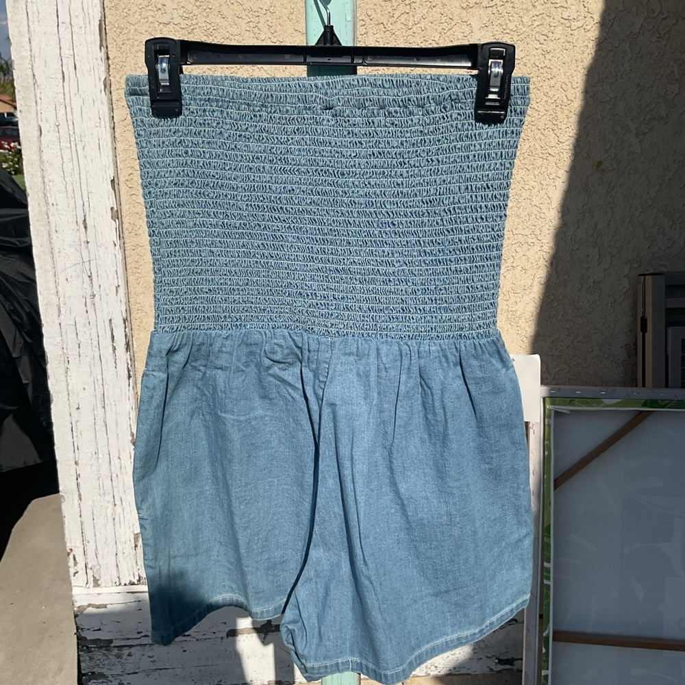 American Apparel High Waist Blue Denim Shorts
